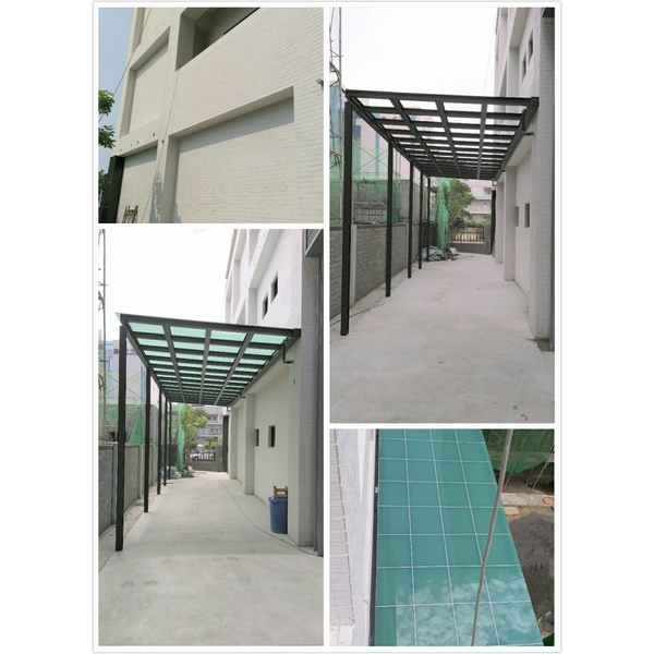 H型鋁合金採光罩+安全膠合玻璃,禾信鋼鋁門窗