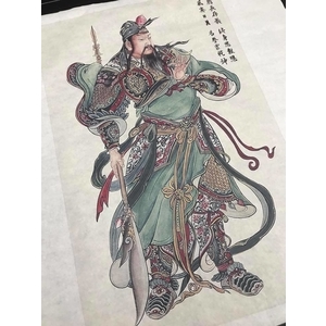 客製化宣紙水墨關公畫像