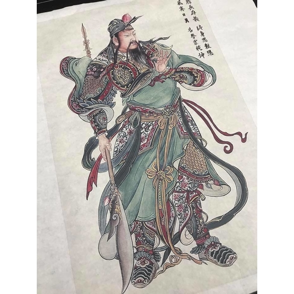 客製化宣紙水墨關公畫像,靚彩數位彩繪有限公司