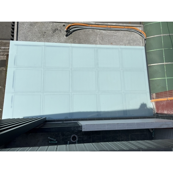 新北市樹林區透天住宅-加裝鋁鋼構雨遮＆鋁合金防盜窗＆冷氣維修防護籠-富祥鋼鋁企業社