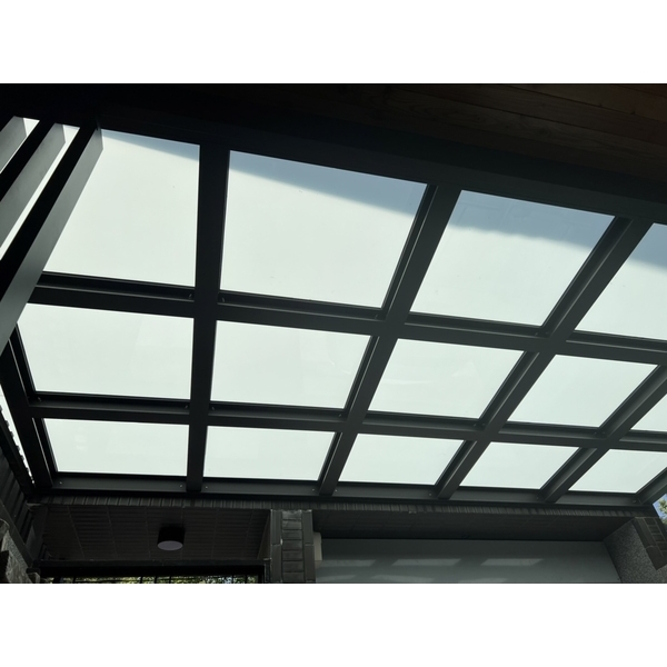 新北市樹林區透天住宅-加裝鋁鋼構雨遮＆鋁合金防盜窗＆冷氣維修防護籠