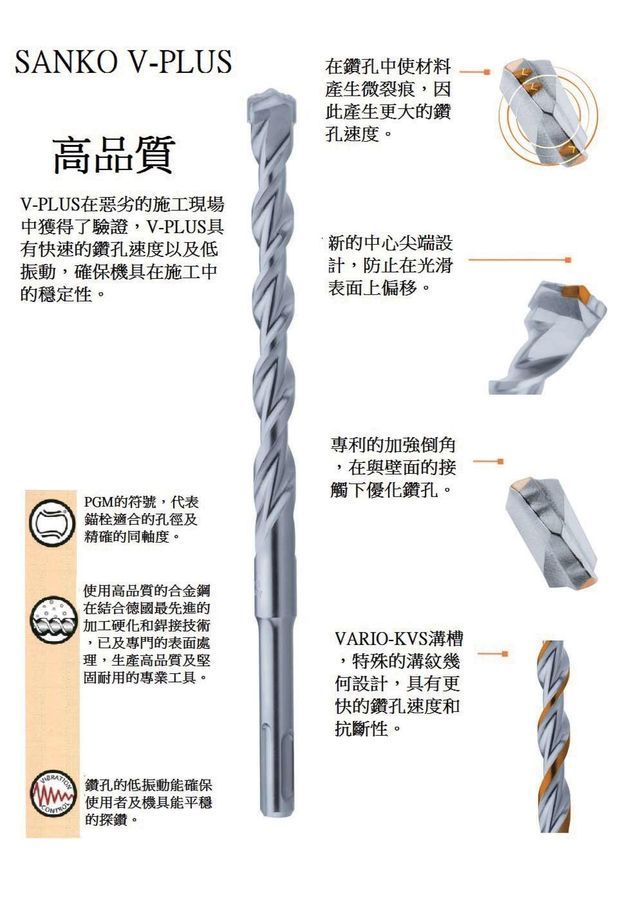 四溝鑽頭 (一字刃) オールドリル V-PLUS 18 × 1000