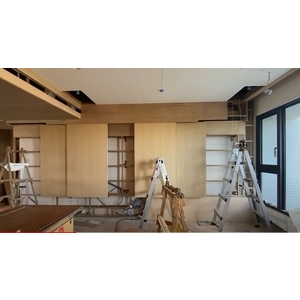 極鑫自動門-懸浮式自動門 雙扇雙開施工影片