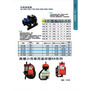 基業牌 大型吊貨捲揚機 與 小金剛無線遙控 , 盈新五金開發有限公司