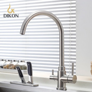 【帝鋼衛浴】 304不鏽鋼三水道廚房龍頭 TTK-0120 , 天翕有限公司