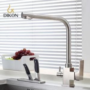 【帝鋼衛浴】 304不鏽鋼三水道廚房龍頭 TTK-0122 , 天翕有限公司