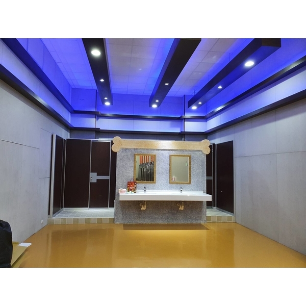 洗手間設計-廁所搗擺+木作燈盒+間接照明