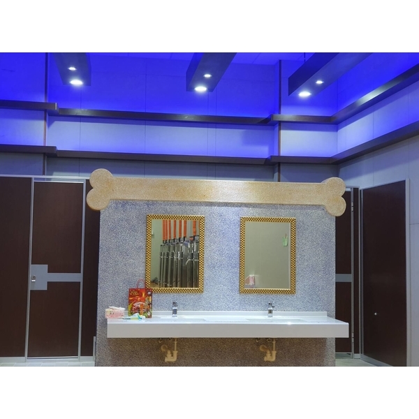 洗手間設計-廁所搗擺+木作燈盒+間接照明