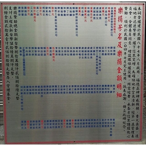 廟宇捐獻牌,常勝銘版實業社
