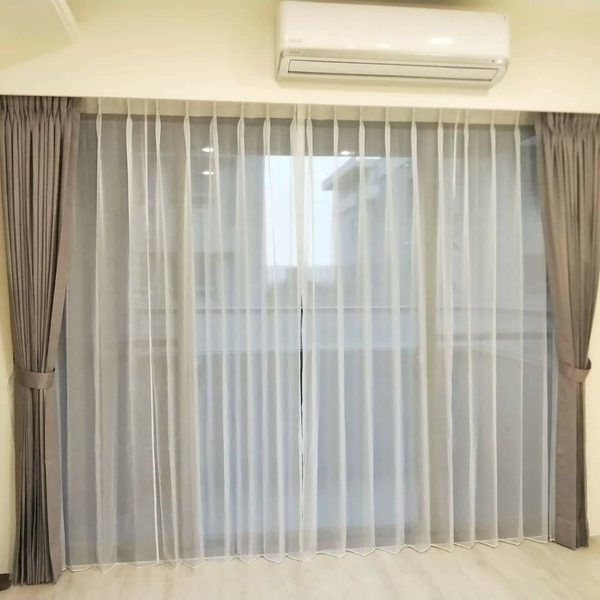 雙層式三折景一布一紗