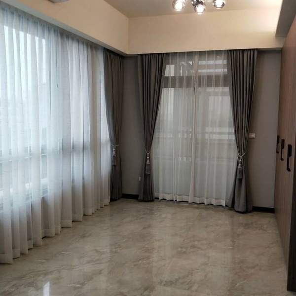 雙層式三折景一布一紗-忠允窗簾企業社