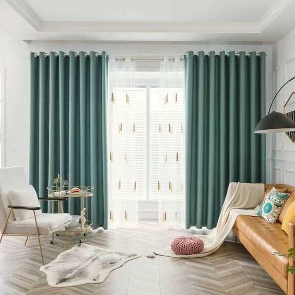 歐式窗簾蛇行簾一布一紗