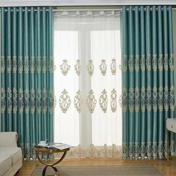 歐式窗簾蛇行簾一布一紗