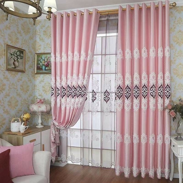 歐式窗簾蛇行簾一布一紗