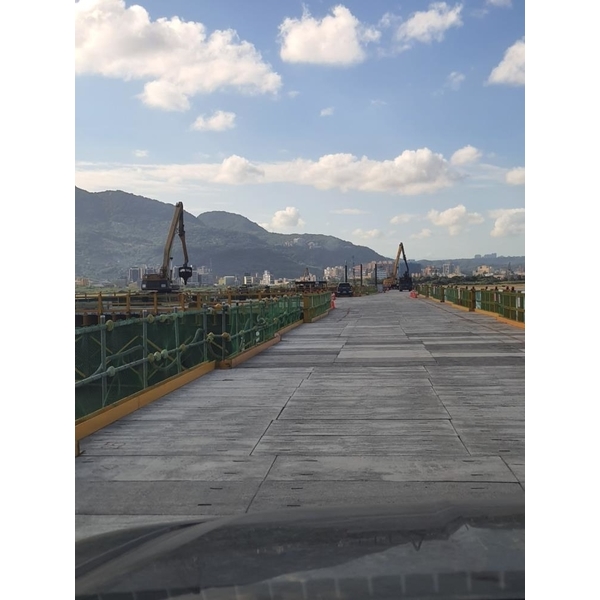 淡江大橋-鋼板樁圍堰、安全支撐、施工構台、施工便橋