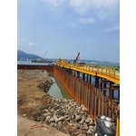 淡江大橋-鋼板樁圍堰、安全支撐、施工構台、施工便橋 - 吉臣工程有限公司