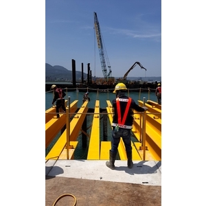 淡江大橋-鋼板樁圍堰、安全支撐、施工構台、施工便橋