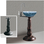 S型盆架+圓白青瓷盆-恒滿溢企業有限公司