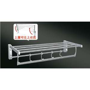 不鏽鋼304(砂光)雙層放衣架-附掛勾,恒滿溢企業有限公司