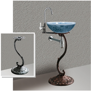 S型盆架+圓白青瓷盆,恒滿溢企業有限公司