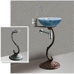 S型盆架+圓白青瓷盆-恒滿溢企業有限公司