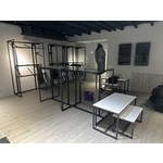 CI-A-A04~CI-A-A09、CI-0026 T型展示架；高桌；低桌；中島展示架；懸吊架；高架；客製化鐵件 , 棨專工業有限公司