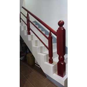紅木色雙圓木扶手