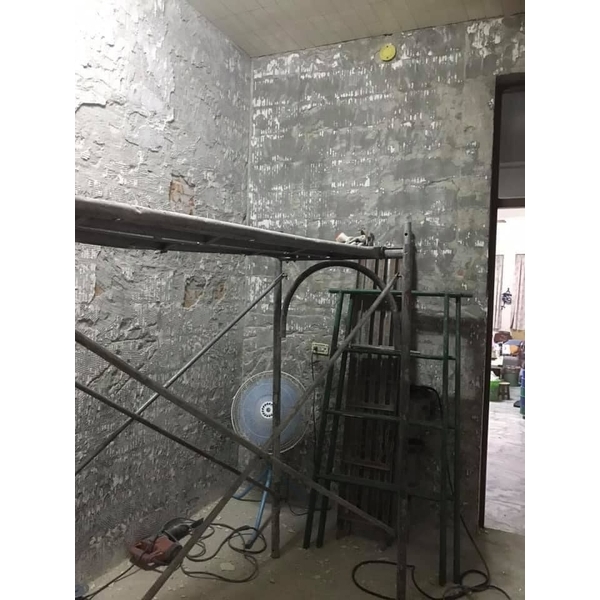 打石廚房地板+壁磚及2樓陽台地板-鑫旺統力工程有限公司