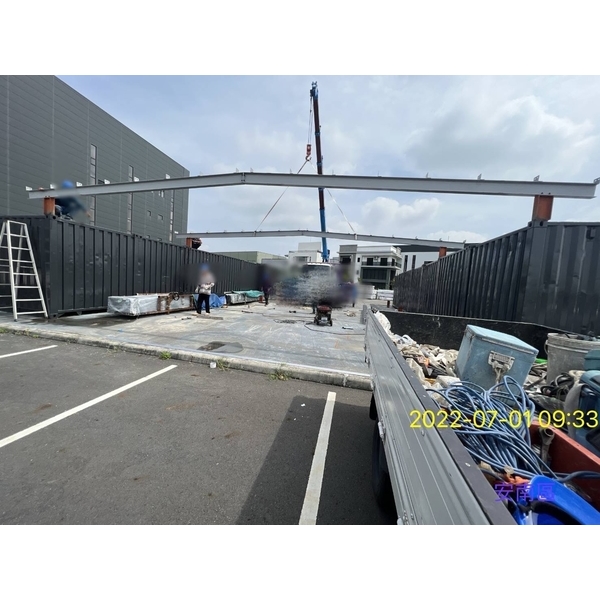 貨櫃屋搭建鐵皮屋（五溝清板）