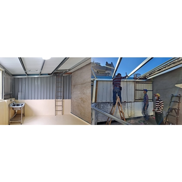 住家整修4樓後陽台搭設鐵皮屋及油漆粉刷-張驊室內裝修工程有限公司
