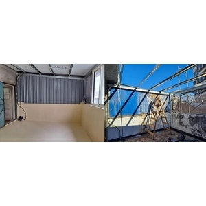 住家整修4樓後陽台搭設鐵皮屋及油漆粉刷