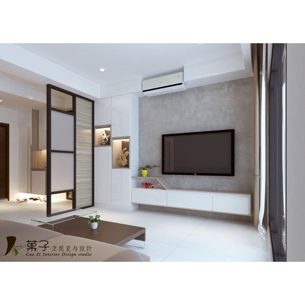 北歐簡約溫馨小豪宅02-1-電視牆,菓子空間室內設計