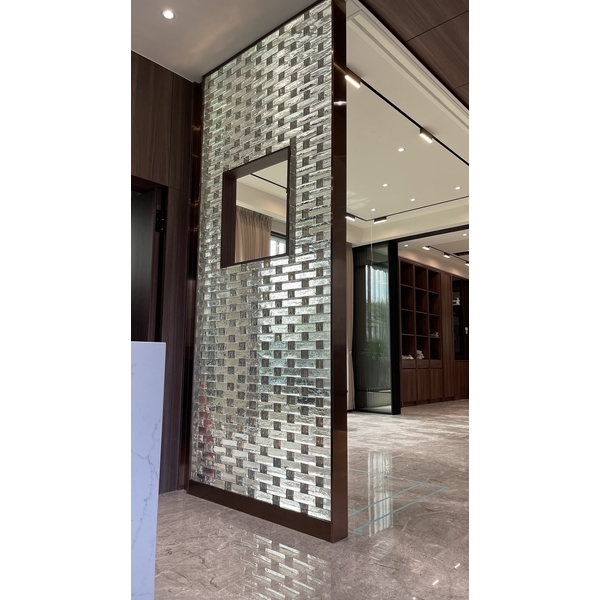 鍍鈦造型玻璃牆 鍍鈦造型玻璃牆-元發金屬工程行