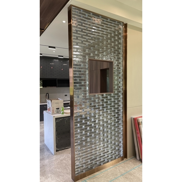 鍍鈦造型玻璃牆 鍍鈦造型玻璃牆-元發金屬工程行