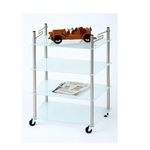 多層玻璃置物籃／落地架／可裝輪子 , 晨允企業有限公司