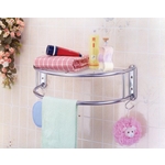 半圓浴室置物架(鎖壁)／毛巾浴巾／浴室用品 , 晨允企業有限公司