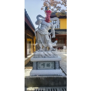 神像石雕-哼哈二將-633白花崗石雕製