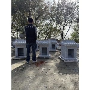 宗教石雕-633白花崗石雕製小型石屋