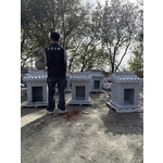 宗教石雕-633白花崗石雕製小型石屋 , 立鼎石雕