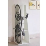 木製自行車立式停車櫃 實木停車架 自行車牆掛鉤收納櫃-成長智能有限公司