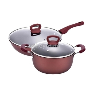 紅鑽(不沾)2入鍋具組30+24cm FR-7205,惠暘企業有限公司