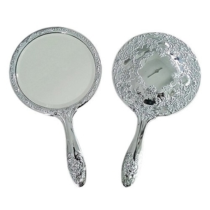 銀色雕花圓形手拿鏡,永順毛刷企業有限公司