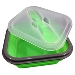 伸縮密封保鮮盒附湯匙叉子