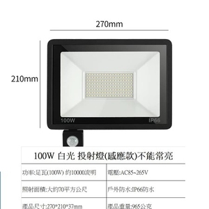 100W人體感應投射燈,永豐照明有限公司