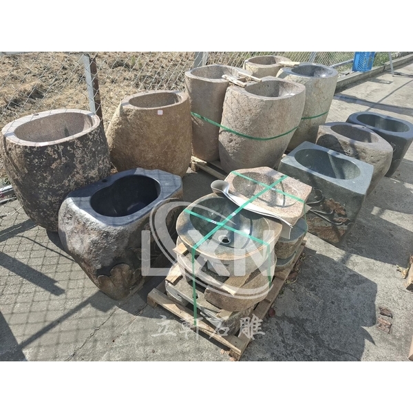 景觀石雕洗手台、流水組-立軒貿易有限公司/立軒石雕