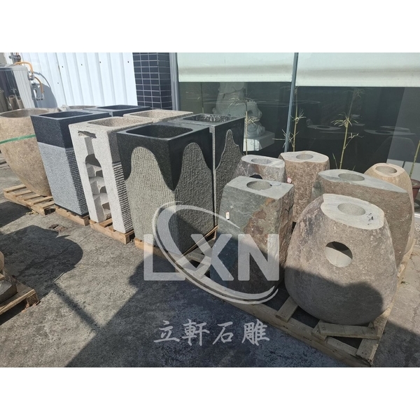 景觀石雕洗手台、流水組-立軒貿易有限公司/立軒石雕