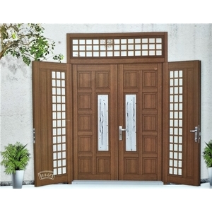 傳家雙玄關木紋色對開門 , 鴻慶企業社