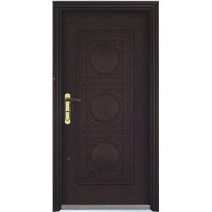 天圓地方鋼板壓花門 , 琦藝金屬建材有限公司