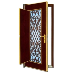 新紅木雙喜臨門門中門(木紋烤漆),覺民不銹鋼門窗行