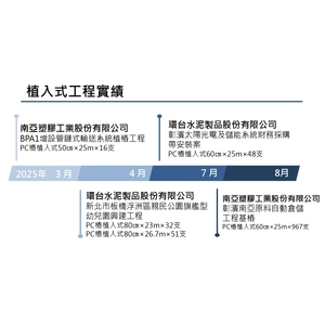 植入式工程實績 - 冠勝企業社
